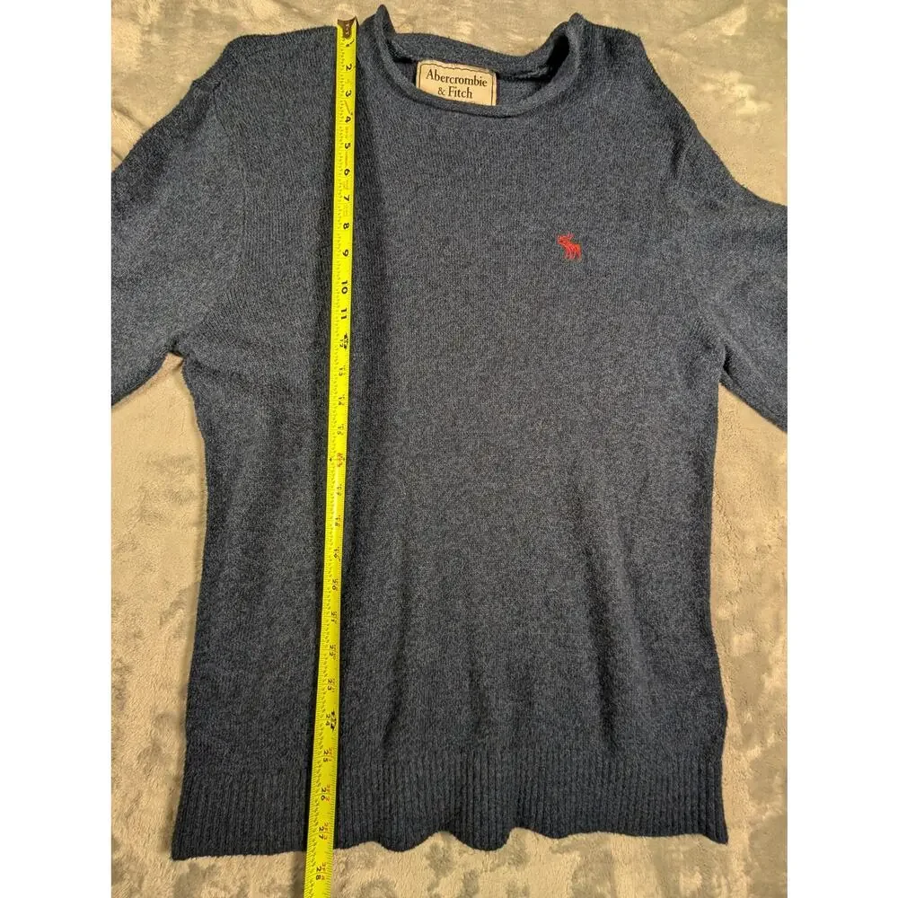 VTG Y2K Abercrombie & Fitch sweater red moose logo blue crewneck preppy Large